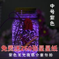 中号紫色 夜光许愿瓶520星星瓶塑料管星空漂流瓶荧光折纸玻璃瓶生日