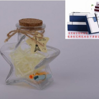 中小号加礼品盒一套 木塞装折纸星星的五角星玻璃瓶瓶幸运星瓶许愿瓶520星星