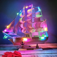 少女心(24厘米彩灯款) 精美包装 帆船漂流许愿瓶生日男女生朋友闺蜜老师走心的创意毕业小礼品