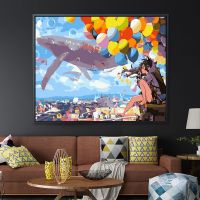 七彩世界 40*50钉好2.5cm厚内框 DIY数字油画减压画人物动物卡通动漫填色画涂色油彩画手工装饰画