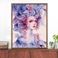 HYSN04 40*50钉好加厚内框+画架 DIY数字油画减压画人物动物卡通动漫填色画涂色油彩画手工装饰画