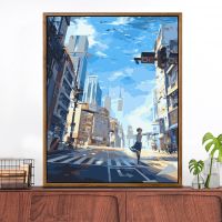 小樽街角 40*50钉好加厚内框+画架 DIY数字油画减压画人物动物卡通动漫填色画涂色油彩画手工装饰画