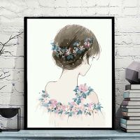 331-少女背影 40*50绷好内框1.6cm厚 数字油画diy手工填色客厅减压半面妆萧十一狼动漫卡通装饰油彩画