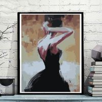 147-背影 40*50绷好内框1.6cm厚 数字油画diy手工填色客厅减压半面妆萧十一狼动漫卡通装饰油彩画