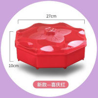 20加厚新款发财红(内5格)带盖 创意分格带盖收纳盒糖果盘家用现代客厅茶几过年零食瓜子干果盘子