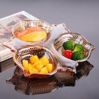 分格盘琥珀色 欧式分格玻璃水果盘 果盘 创意茶几收纳客厅糖果零食瓜子盘干果盘