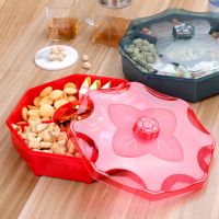 加厚:传统红 客厅干果盒分格带盖婚庆喜糖盒水果盘茶几瓜子零食功能大容量果盒