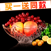 孔雀透明果盘送同款大号果盘 欧式果盘创意时尚无铅玻璃水果盘干果盘 家居茶几果盘碗