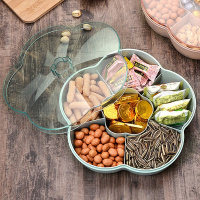 现代绿 客厅干果盒分格带盖婚庆喜糖盒水果盘茶几瓜子零食功能大容量果盒