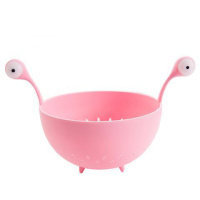 粉 北欧ins小怪兽水果盘创意客厅零食收纳篮家用厨房果蔬洗菜沥水篮