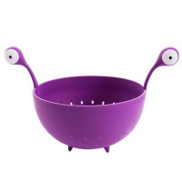 紫 北欧ins小怪兽水果盘创意客厅零食收纳篮家用厨房果蔬洗菜沥水篮