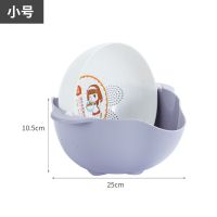 紫色【2个划算装】 小号旋转（偏小） 双层塑料沥水篮洗菜盆洗菜篮厨房家用创意淘米洗水果菜篮子水果盘