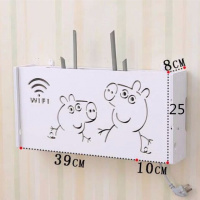 佩奇乔治 [无痕钉+粘钩]安装方法 免打孔客厅电视墙上机顶盒架置物架路由器收纳盒壁挂装饰隔板卧室