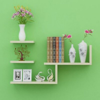 升级款四件套枫木色 免打孔无痕钉安装 创意墙上置物架壁挂隔板现代简易墙上书架墙壁式装饰架简约免打孔