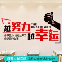 越努力越幸运 超大 房产中介墙贴办公室装饰激励文字公司企业文化墙励志标语海报贴纸