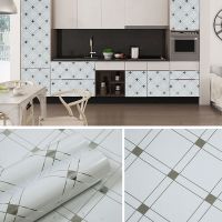 (8303-1)镭射白方格 60厘米宽*3米长 厨房橱柜翻新贴冰箱贴纸自粘空调洗衣机衣柜电脑桌面防水防油贴纸