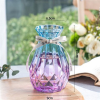 15钻石F1 中等 透明玻璃花瓶北欧客厅插花干花摆件现代简约大小花器清新装饰花盆