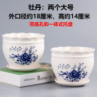牡丹:两个大号(加大加高) 花盆陶瓷大号特价两个一套室内阳台创意绿萝绿植多肉花盆批发