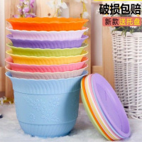 莲花盆 小号5个装[混色] 加厚花盆[送托盘+花种+肥料]绿植多肉绿萝花盆塑料花盆特价清仓