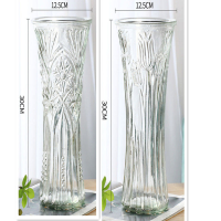 30圆口太阳花+郁金香 大 玻璃花瓶透明水养富贵竹百合花瓶摆件客厅插花干花北欧家用特大号