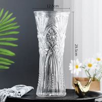 30水晶款[太阳花1个装] 中等 简约大号六角透明玻璃花瓶水养百合鲜花富贵竹插花瓶客厅装饰摆件