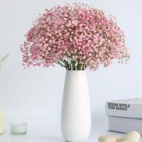 粉色满天星 一大束30支 云南满天星干花花束客厅摆件勿忘我组合含瓶干花客厅真花插花摆设