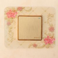 粉色花桂5个装 8.6*8.6cm(夜光款) [5个装]开关保护套新款开关贴ins少女心卧室插座套灯开关装饰