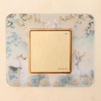 蓝色麋鹿5个装 8.6cm*8.6cm [5个装]开关保护套新款开关贴ins少女心卧室插座套灯开关装饰