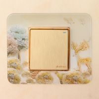 发财树5个装 8.6*9.0cm(夜光款) [5个装]开关保护套新款开关贴ins少女心卧室插座套灯开关装饰