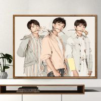 2347易烊千玺 50*65带加厚内框+双份颜料 画画diy数字油画 自绘填色画减压手工手绘填充画数字油彩画装饰画