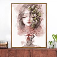 半面妆F 50*65带加厚内框+双份颜料 画画diy数字油画 自绘填色画减压手工手绘填充画数字油彩画装饰画