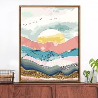 H643栾山 50*65送木色成品外框(无需组装) 数字油画diy自绘填色画减压画手工油彩风景画客厅简约装饰画