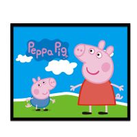 小猪佩奇6 30*40绷好内框 diy数字油画卡通动漫儿童简单手绘油彩画数码填色装饰画 小猪佩奇