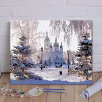 温莎城堡 40*50厚框 diy数字油画客厅风景花卉动漫人物定制手绘填色装饰画 温莎城堡