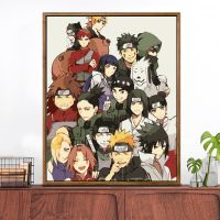 火影忍者J 40*50送木色成品外框(无需组装) 数字油画diy自绘填色画减压画手工油彩风景画客厅简约装饰画