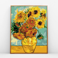 5006梵高向日葵 4050薄内框+组合外框4色任选留言 手工diy填色数字油画风景明星易烊千玺情侣手绘古典名画40*5