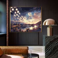 烟火季节 70*90带内框2.5cm厚 diy数字油画客厅风景动物花卉动漫人物填色手绘油彩画装饰画