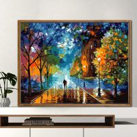 美丽人生 40*50cm不带内框 数字油画diy自绘填色画减压画手工油彩风景画客厅简约装饰画
