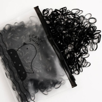 儿童加厚黑色发圈一次性宝宝扎头发橡皮筋女童不伤发头饰韩国发绳 1#加厚小圈.黑色1000条[袋装]