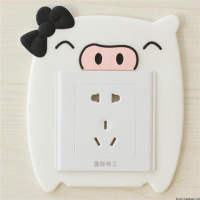 2个直接卡扣免粘贴卡通软胶夜光开关贴86型开关插座装饰套 佩琪妞