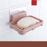 [落包赔]肥皂盒免打孔吸盘壁挂香皂盒沥水卫生间香皂架肥皂架 北欧粉 2个肥皂盒