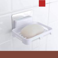 [落包赔]肥皂盒免打孔吸盘壁挂香皂盒沥水卫生间香皂架肥皂架 瓷白色 2个肥皂盒