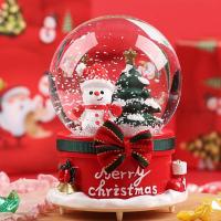圣诞老人水晶球音乐盒飘雪花圣诞节送孩子儿童男女朋友闺蜜 圣诞雪人(彩灯+音乐) 普通自用包装
