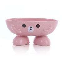 创意香皂肥皂盒卡通可爱香皂托盒子卫生间家用洗澡沥水皂架免打孔 小熊香皂盒粉色1个