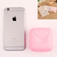 旅行洗脸皂盒便携肥皂盒手工香皂盒浴室带盖沥水带卡扣防漏便携 小号粉色(送1个起泡网)