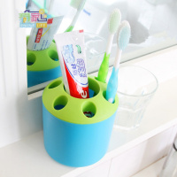 创意新款炫彩多孔牙刷筒牙刷架牙刷盒牙具座时尚笔筒 颜色随机