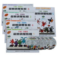 音像约翰.汤普森简易钢琴教程1-5附加DVD版共5册(美)约翰·汤普森