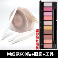 M细款600贴[送眼影]+Y叉镊子 抖音同款防水无痕美目贴神器双眼皮贴自然隐形网格蕾丝女单面网红