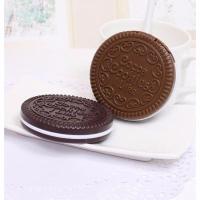 彩色随机 随身公主镜 创意韩国便携款巧克力夹心饼干随身化妆镜子梳子可爱简约镜梳套装