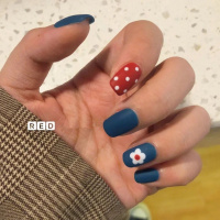 磨砂玫瑰红+蓝烟灰+花朵贴纸+亮油 磨砂指甲油史努比莓花朵美甲贴纸牛油果绿指甲油美甲学生套装